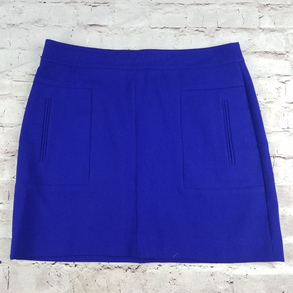 Loft Blue Mini Pencil Skirt High Waist Preppy Work